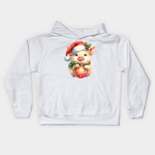 Christmas Pig Kids Hoodie